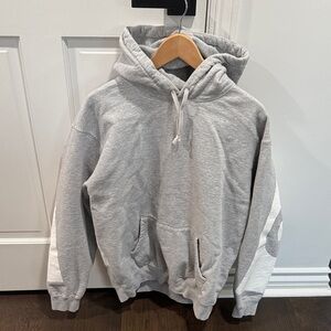 Supreme Gray and White Hoodie